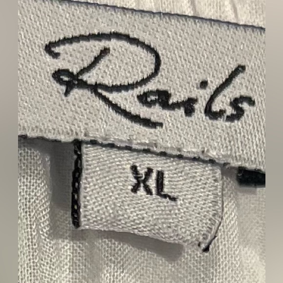 Rails Adora  Midi Stripped Linen Blend Dress/ white -smoke Blue/SZ.XL Women’s - Picture 3 of 15